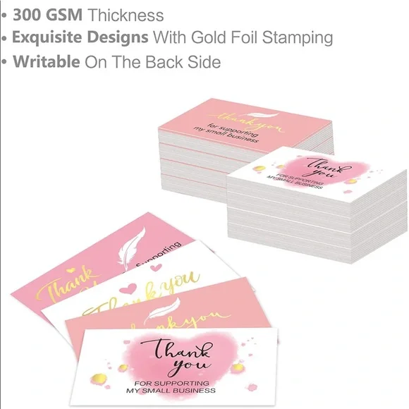 NEW Poshmark Packages "Thank you" Gift Wrap Shipping Supply Set ~ Cards&Stickers - Picture 7 of 10